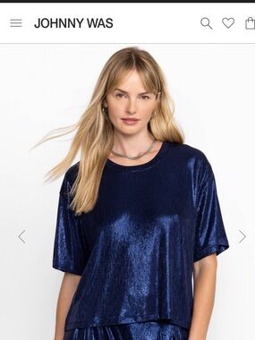 Johnny Was “JADE” Andi Shimmer Oversized Tee